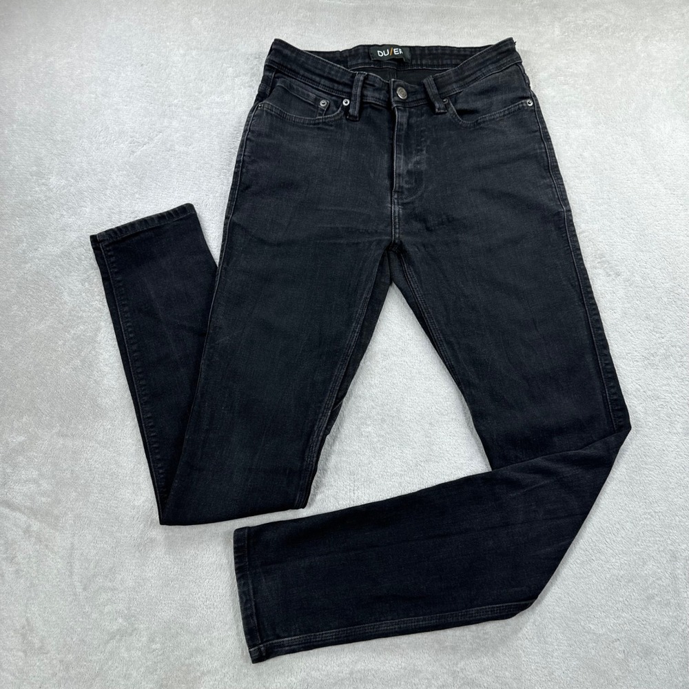 DU/ER L2X Slim Fit Jeans Mens 31x32 (Fits 30x31) Black Performance Denim Travel